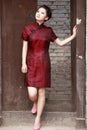 Chinese cheongsam model Royalty Free Stock Photo