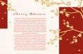 Chinese cherry blossom design and copyspace