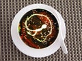 Chinese Chicken black soup with cream