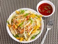 Chinese cuisine street food chicken noodles Royalty Free Stock Photo