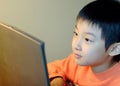 chinese child use computer Royalty Free Stock Photo