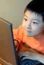 chinese child use computer Royalty Free Stock Photo