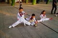 Chinese children learning Taekwondo