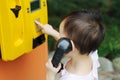 Chinese children make a telephone call