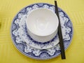 Chinese chopstick bowl dish on the table Royalty Free Stock Photo