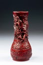 Chinese Cinnabar Dragon Vase.