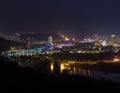 Chinese city of Longquan at night