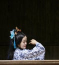 Chinese classic woman in Hanfu dress enjoy free time Royalty Free Stock Photo