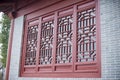 Chinese classical wooden windows in garden