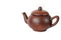 Chinese clay teapot isolated over the white background