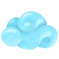 Chinese cloud: a playful, cartoonish blue element with white accents. for designs with an Eastern flair, a sense of warmth and