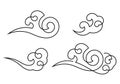 chinese clouds icon symbol set minimalism Royalty Free Stock Photo