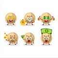 Chinese coin cartoon character with cute emoticon bring money