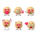 Chinese coin cartoon character with love cute emoticon