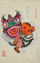 Chinese colored woodblock prints, for decoration during the Chinese New Year Holida Royalty Free Stock Photo