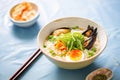 chinese congee with century eggs and scallions Royalty Free Stock Photo