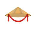 Chinese conical straw hat vector asian vietnamese traditional headgear thailand vector illustration.