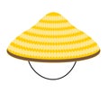 Chinese conical straw hat vector illustration isolated on a white background. Asian conical straw hat, traditional