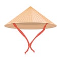 Chinese conical straw hat vector illustration on white background