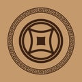 A chinese copper coin.. Vector illustration decorative design Royalty Free Stock Photo