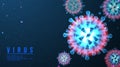 Chinese coronavirus COVID-19 under the microscope. Coronavirus disease. 3d vector illustration. Web banner infographic. Vector Royalty Free Stock Photo