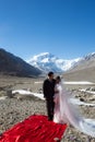 Chinese couple getting married at the Everest