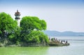 Turtle head island lighthouse Tai Lake Royalty Free Stock Photo