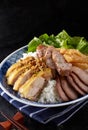 Chinese Cuisine, chicken, pork barbecued, chicken Rice Royalty Free Stock Photo