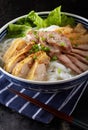 Chinese Cuisine, chicken, pork barbecued, chicken Rice noddle Royalty Free Stock Photo