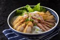 Chinese Cuisine, chicken, pork barbecued, chicken Rice noddle Royalty Free Stock Photo