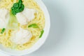 Chinese cuisine shrimp wonton dumpling noodle soup food Royalty Free Stock Photo