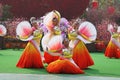 Chinese dance group in beautiful costumes