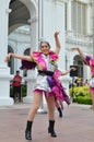 Chinese dancer performs at Istana in Singapore