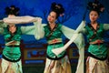 Chinese dancers with long sleeves