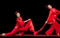 Chinese dancers on stage. Royalty Free Stock Photo