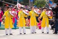 Chinese dancing girl in Zhuang ethnic Festival