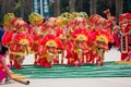 Chinese dancing girl in Zhuang ethnic Festival