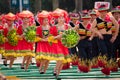 Chinese dancing people in Zhuang ethnic Festival