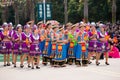 Chinese dancing people in Zhuang ethnic Festival