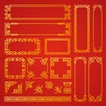 Chinese decoration frames. Traditional oriental borders asian decoration banners frames vector collection