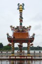 Chinese decoration style pavilion with dragon pole at Chao Pu-Ya