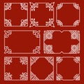 Chinese decorative frames and borders vector set Royalty Free Stock Photo