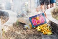 Chinese descendants burnt offering during annual QingMing festival