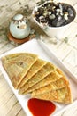 Chinese dessert, green onion pancake Royalty Free Stock Photo