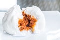 Chinese dim sum BBQ Pork Bun Royalty Free Stock Photo