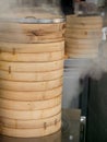 Chinese dim sum steamer baskets Royalty Free Stock Photo