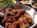 Chinese dinner with baked duck