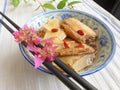 Chinese dish chicken in wine & herbs Royalty Free Stock Photo