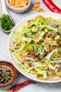 Chinese dish of starch glass noodles rice, potatoes, beans with meat Royalty Free Stock Photo