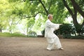 Chinese do taichi outside